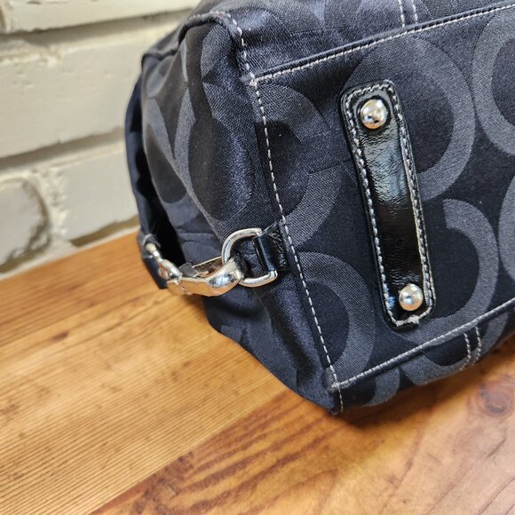 Coach Madison Op Art Sateen Audrey Shoulder Bag Purse - Picture 9 of 11